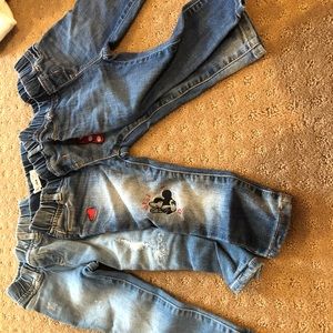 3 pairs of girls baby gap jeans, 2 years